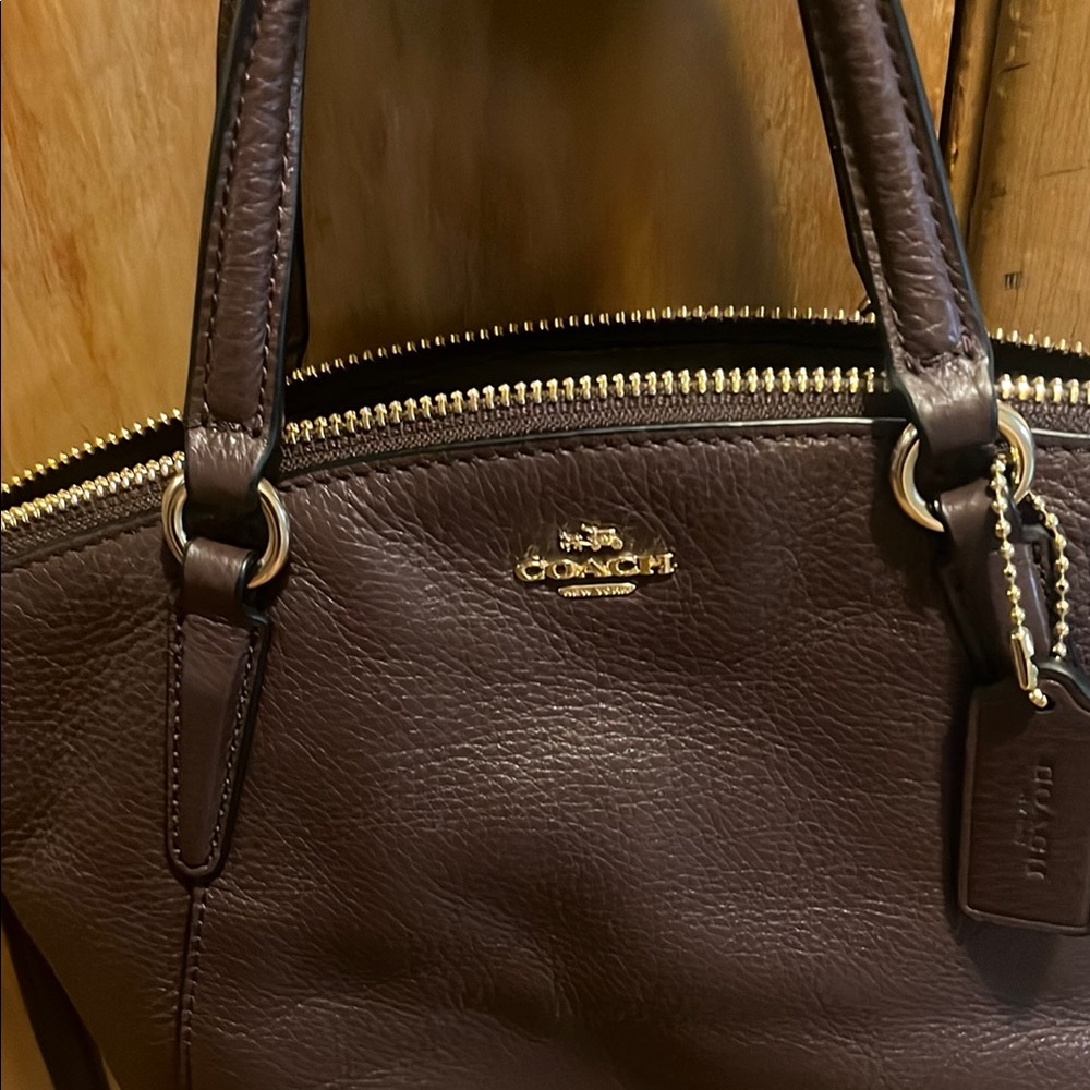 Coach Purple Crossbody Bag with Textured Leather